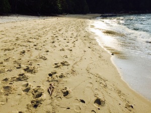 Our footprints at Perhentian Bay!